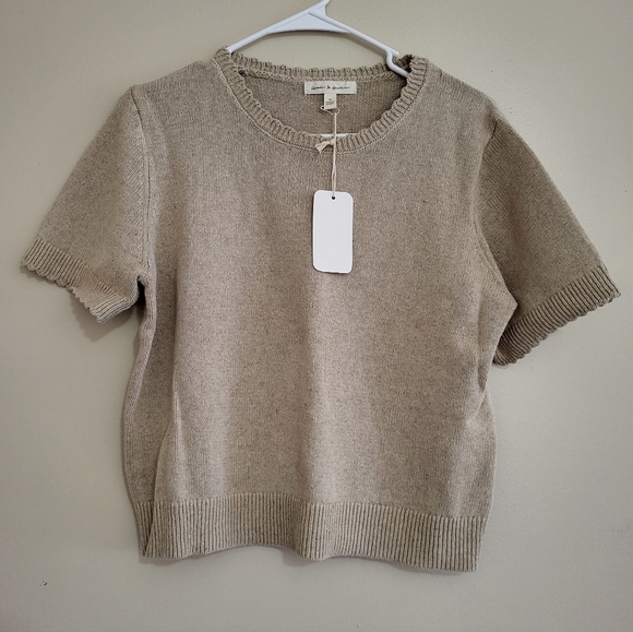 Shop Dahl Tops - Shop Dahl Louise Sweater Tee Cotton Linen Blend Medium